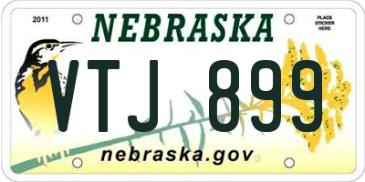 NE license plate VTJ899