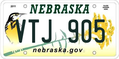 NE license plate VTJ905