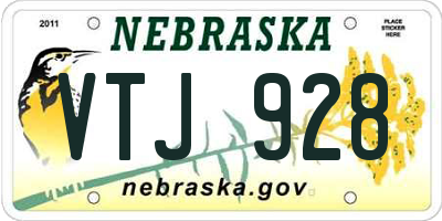 NE license plate VTJ928