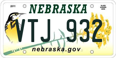 NE license plate VTJ932