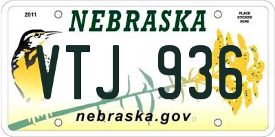 NE license plate VTJ936