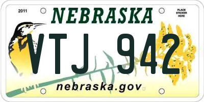 NE license plate VTJ942