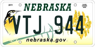 NE license plate VTJ944