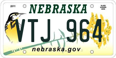 NE license plate VTJ964