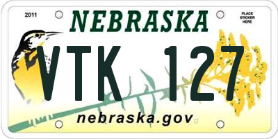 NE license plate VTK127