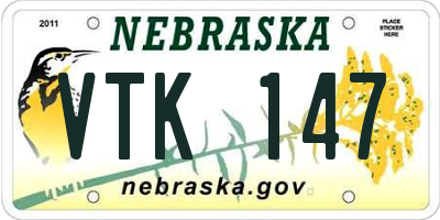 NE license plate VTK147