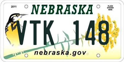 NE license plate VTK148
