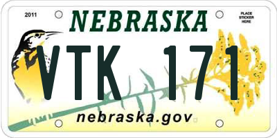 NE license plate VTK171