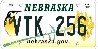 NE license plate VTK256