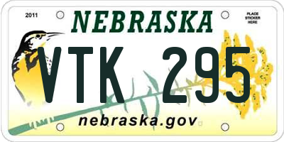 NE license plate VTK295
