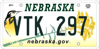 NE license plate VTK297
