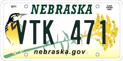 NE license plate VTK471
