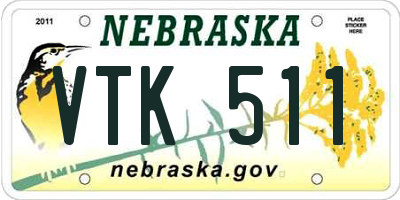 NE license plate VTK511