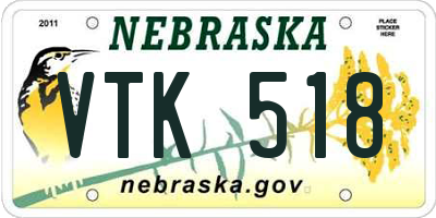 NE license plate VTK518