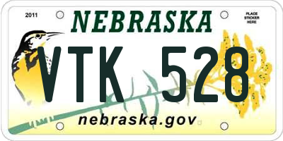 NE license plate VTK528
