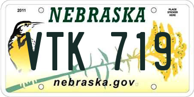 NE license plate VTK719