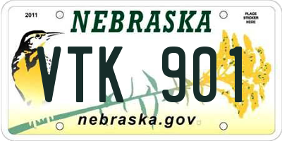 NE license plate VTK901