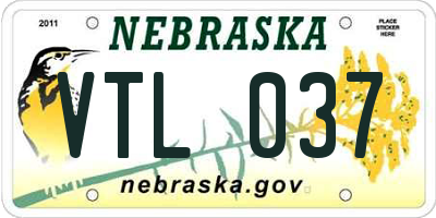 NE license plate VTL037
