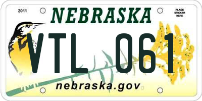 NE license plate VTL061