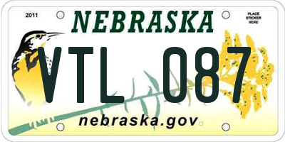 NE license plate VTL087