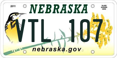 NE license plate VTL107