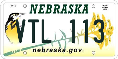 NE license plate VTL113