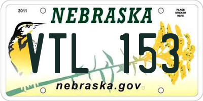 NE license plate VTL153