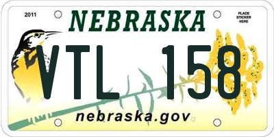 NE license plate VTL158