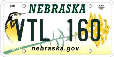 NE license plate VTL160