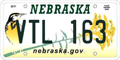 NE license plate VTL163