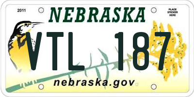 NE license plate VTL187