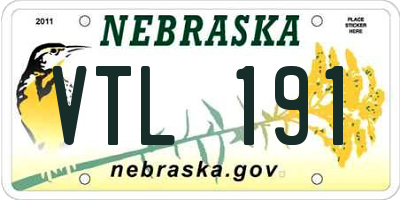 NE license plate VTL191