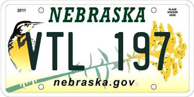 NE license plate VTL197