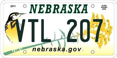 NE license plate VTL207