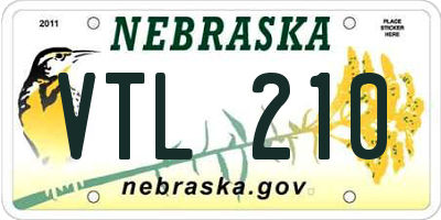 NE license plate VTL210