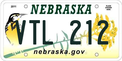 NE license plate VTL212