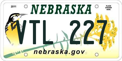 NE license plate VTL227