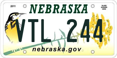 NE license plate VTL244