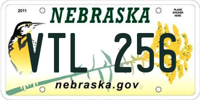 NE license plate VTL256
