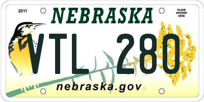 NE license plate VTL280