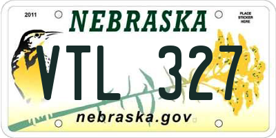 NE license plate VTL327