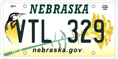 NE license plate VTL329