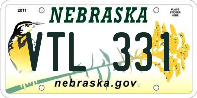 NE license plate VTL331