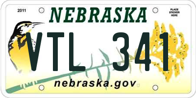 NE license plate VTL341