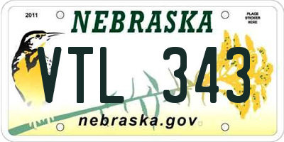 NE license plate VTL343