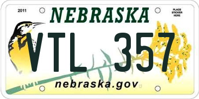 NE license plate VTL357