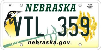 NE license plate VTL359