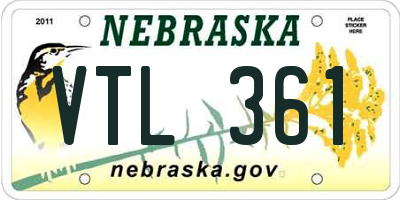 NE license plate VTL361