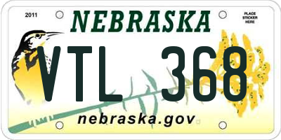 NE license plate VTL368