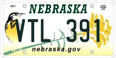 NE license plate VTL391